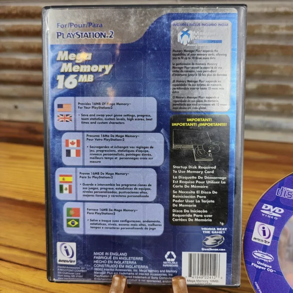 Gameshark PS2 Video Game Enhancer Interact Memory Manager Plus Tested